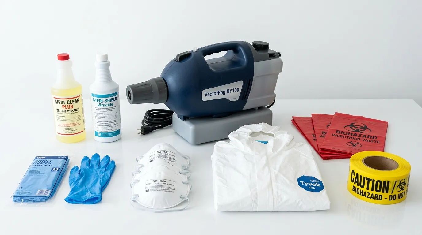 Professional biohazard remediation crew working in Niles